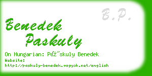 benedek paskuly business card